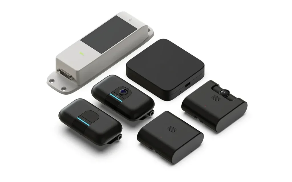 Smartwatch hardware family: a vehicle gateway, a wireless hub, dash cameras and in-cab sensors