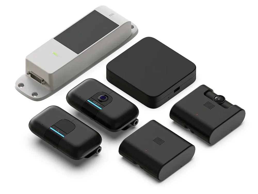 Smartwatch hardware family: a vehicle gateway, a wireless hub, dash cameras and in-cab sensors