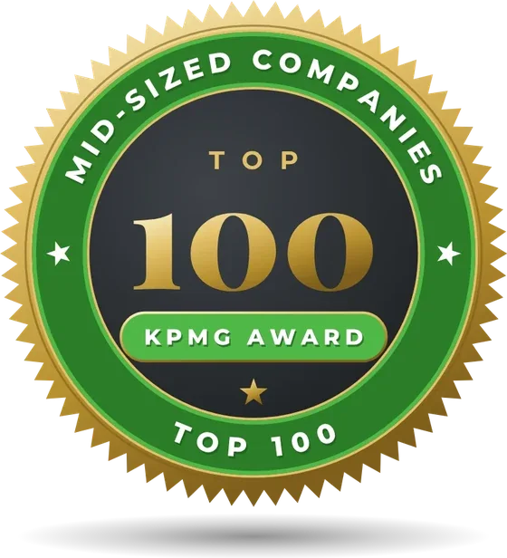 KPMG Top 100 Mid-Sized Companies award seal