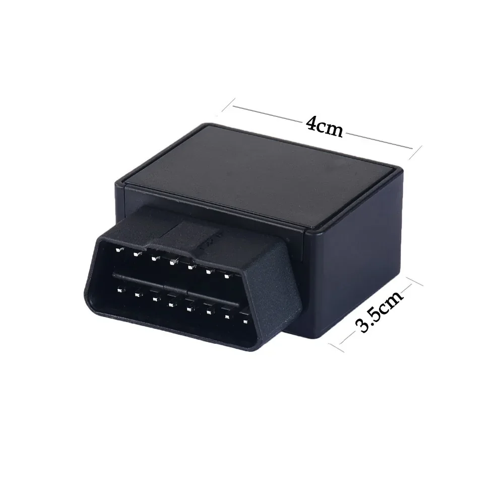 Plug-in OBDII on-board tracker, four centimetres across