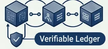 Linked blocks forming a verifiable ledger on eNET